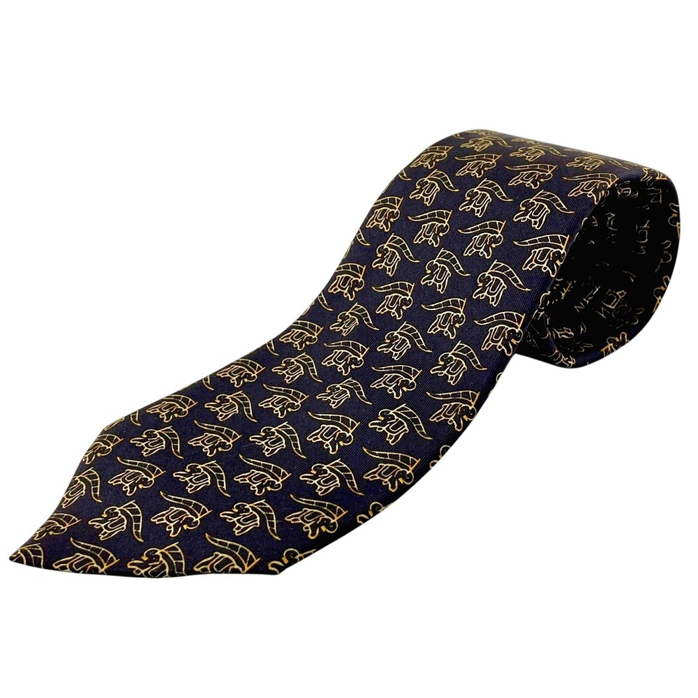 Vintage‎ Salvatore Ferragamo Silk Elephant Print Necktie Tie Novelty Luxury 90s